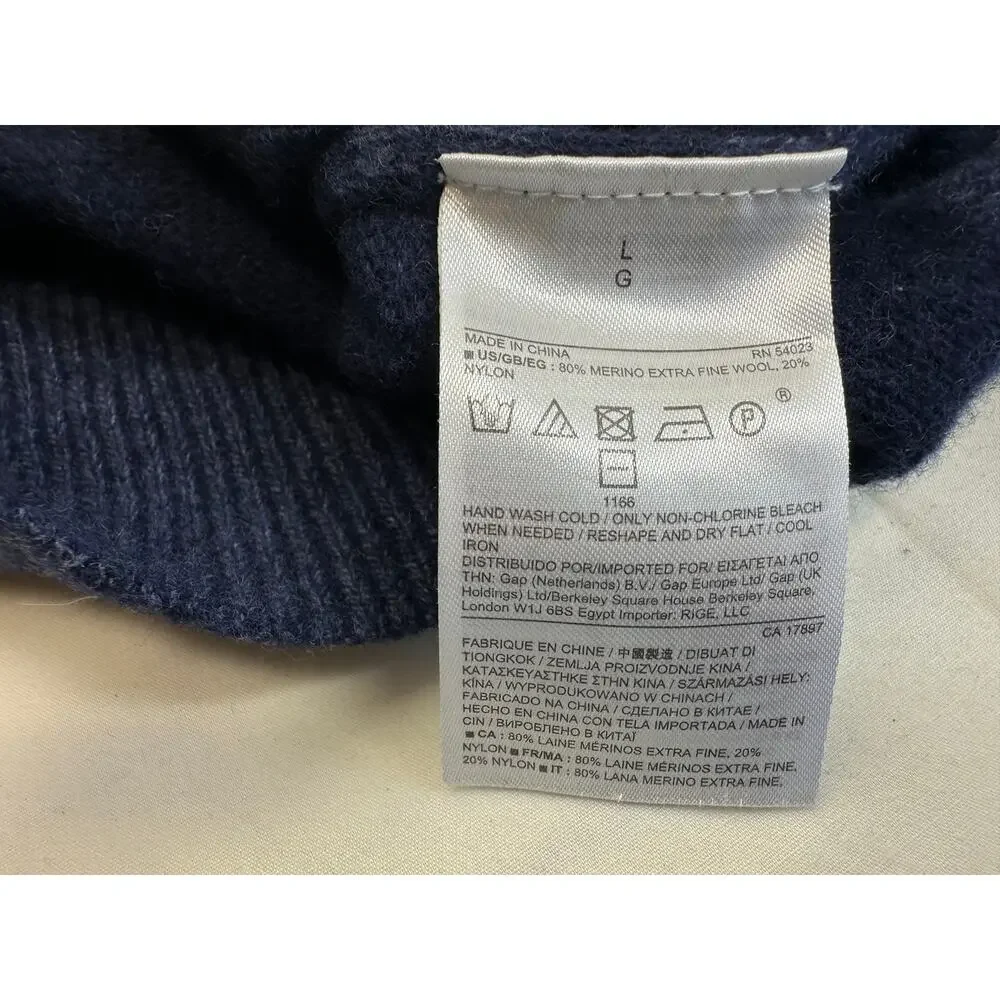 Banana Republic Fine Italian Wool Striped Sweater Size L